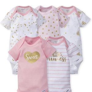 Gerber Baby Girls 5-pack Variety Onesies Bodysuits